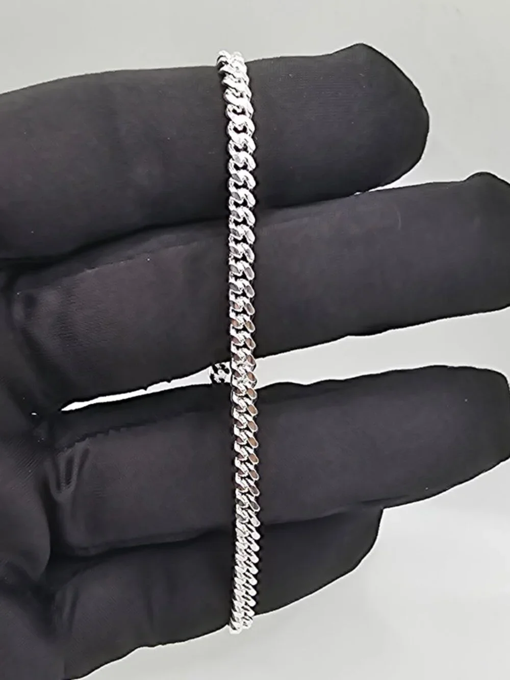 Sterling Silver 925 High Polished Miami Cuban Bracelet 3.7mm 8 inches